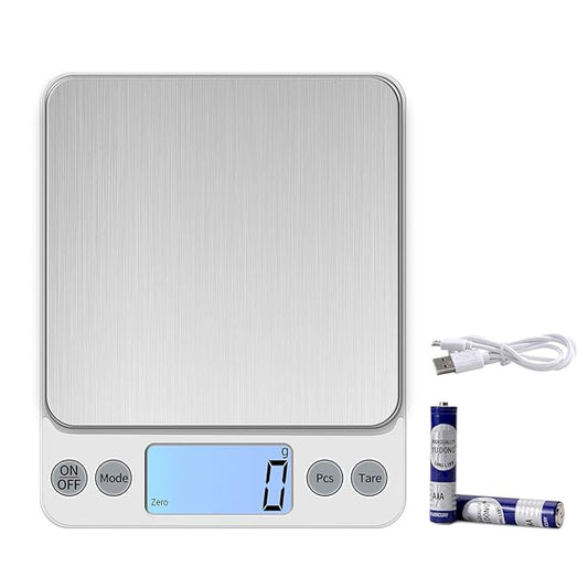 Upgraded Larger Size Digital Food Scale Weight Grams and OZ, 10kg/1g Kitchen Scale for Cooking Baking, High Precision Electronic Scale with LCD Display