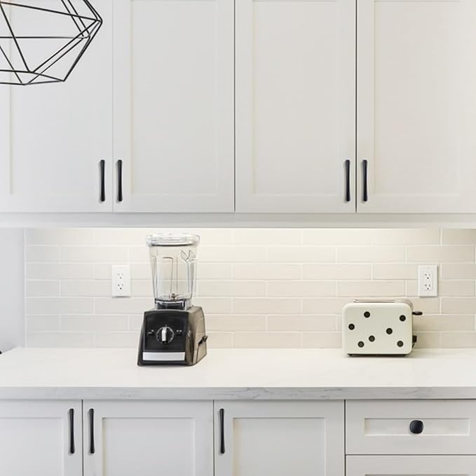 20 Pack 6-1/4 Inch(160mm) Kitchen Cabinet Handles Matte Black Cabinet Pulls Zinc Alloy Drawer Pulls Solid Kitchen Hardware