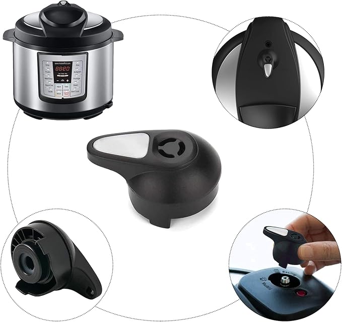 Steam Release Handle, Original Float Valve Replacement Parts with 3 Silicone Caps for Instant Pot LUX 5Qt, 6Qt,IP-LUX30, IP-LUX50, IP-LUX60 Pressure Cooker Steam Vale by ZYLONE