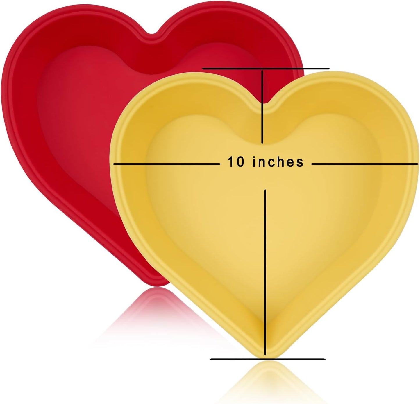 Silicone Heart Shaped Cake Pans 10 Inch 2 Pack