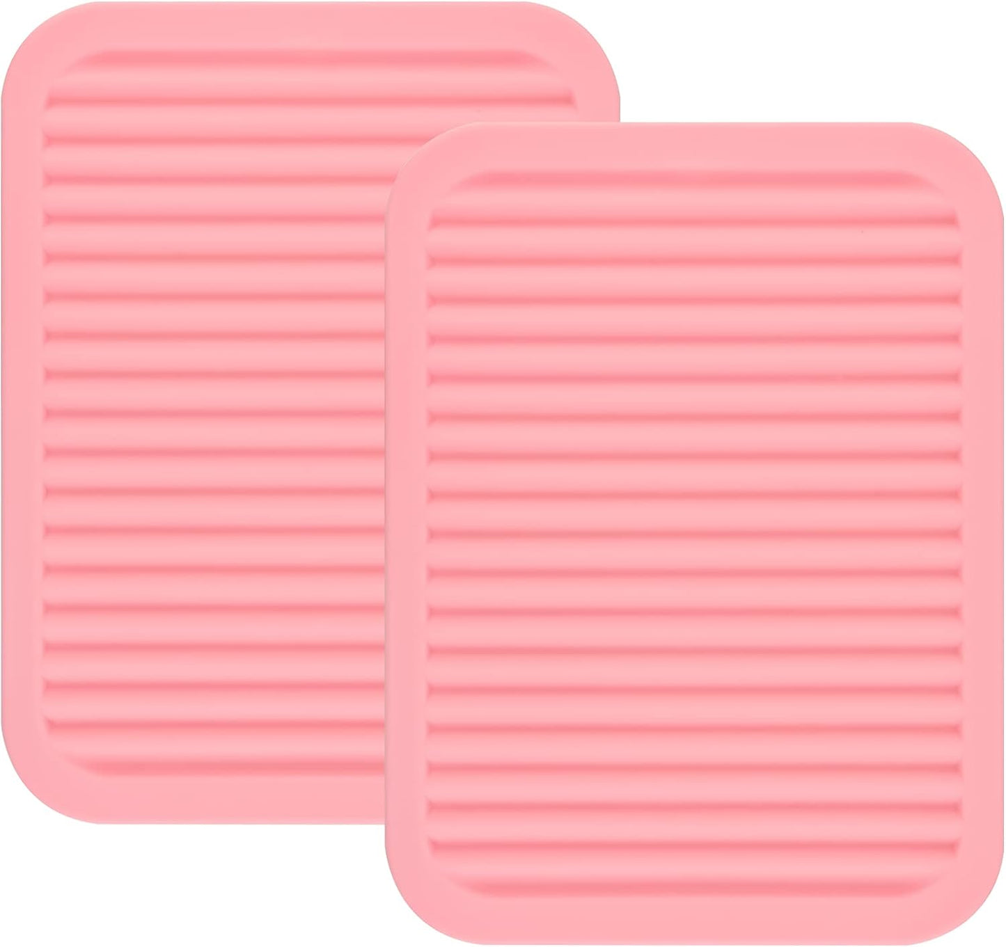 Smithcraft Silicone Trivets Mats for Hot Dishes and Hot Pots, Hot Pads for Countertops, Tables, Pot Holders, Spoon Rest Small Drying Mats Set of 2 Color Pink