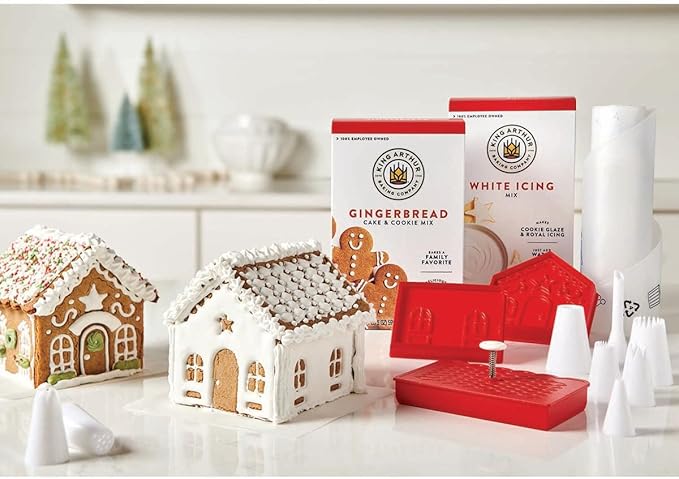 King Arthur Baking Company 3-D Gingerbread House Cutters and Embossing Set, BPA Free, PFA Free, 3-Piece Set