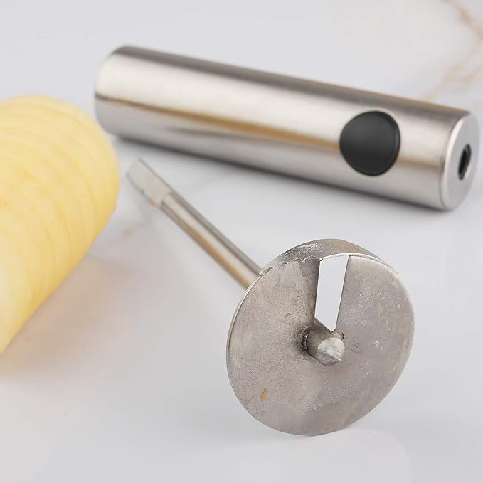 Veggie Core Drill Stainless Steel Vegetable Spiral Cutter Spiralizer Set of 4 for Coring and Hollowing out Zucchini, Potatoes, Carrot, Pear (Veggie Core)