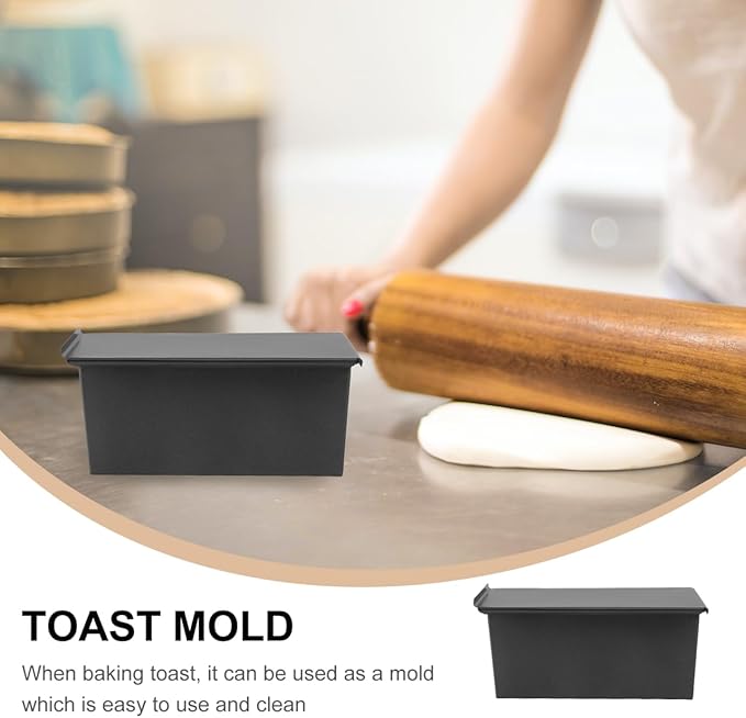 Luxshiny Black Non-Stick Bread Baking Pan, 450g