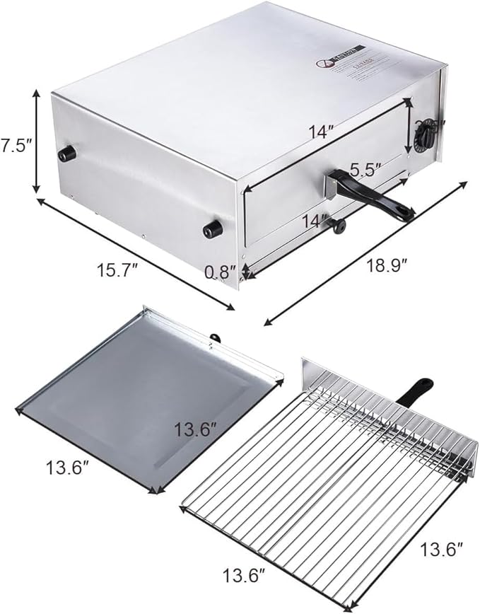 Goplus Electric Pizza Oven Stainless Steel Pizza Baker for Kitchen Commercial Use, Snack Oven