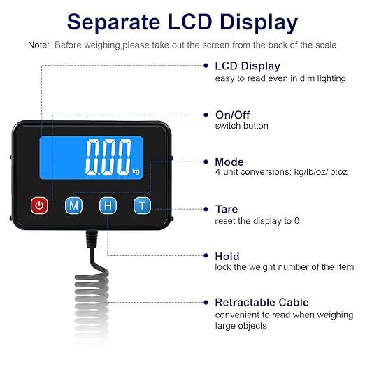 Digital Shipping Postal Scale 0.5 oz High Accuracy! 440lb Commercial Weight Scale for Package, Small Business, Mail, Warehouse, Home, Battery & Charging Cable Included