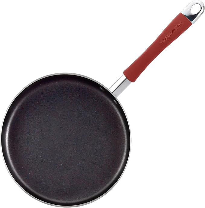 Rachael Ray Cucina Nonstick Cookware Pots and Pans Set, 12 Piece, Cranberry Red