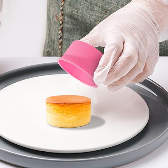 Silicone Mini Round Cake Molds, 4 Inch, Pink, Set of 6