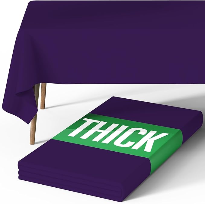 Pureegg Rectangle Table Cloth 60" x 84" – Durable Polyester Tablecloth Offers Reusable & Washable Protection, Ideal for Outdoor Party, Picnic, Wedding, Banquet and Birthday, Purple