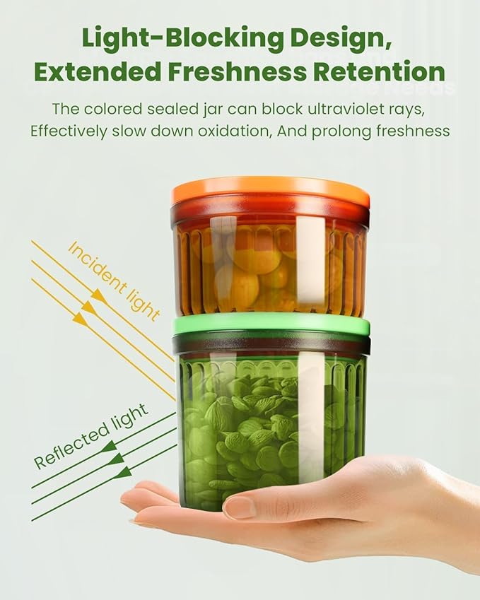 6Pcs Pop Airtight Food Storage Containers Set with Lids, BPA-Free Stackable Kitchen Pantry Organization, One-handed Opening Airtight Containers for Candy, Snack, Sugar, Cereal (0.3, 0.5, 0.7qt)*2