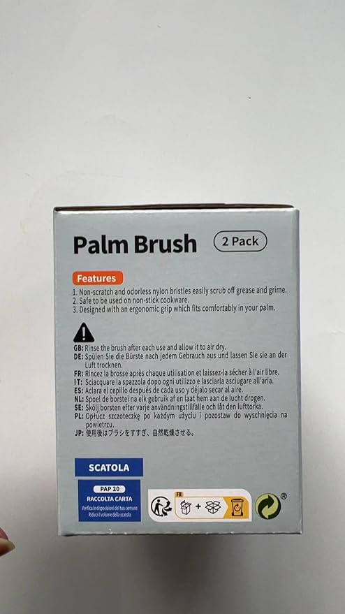 MR.SIGA Dish Scrub Brush, Palm Brush Dish Scrubber with Ergonomic Grip, Kitchen Brushes for Dishes, Gray, Pack of 2