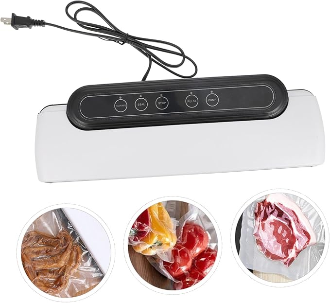 Automatic Vacuum Sealer Machine with Strong Pumping Energy-saving Compact Food Sealer for Kitchen Use Low Noise Operation Suitable for Snack Seafood and Tea Bag Packaging US Plug