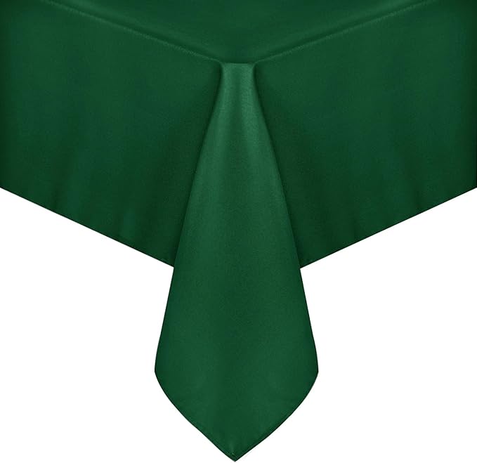 sancua Rectangle Tablecloth - 70 x 120 Inch - Stain and Wrinkle Resistant Washable Polyester Table Cloth, Decorative Fabric Table Cover for Dining Tables, Buffet Parties and Christmas, Hunter Green