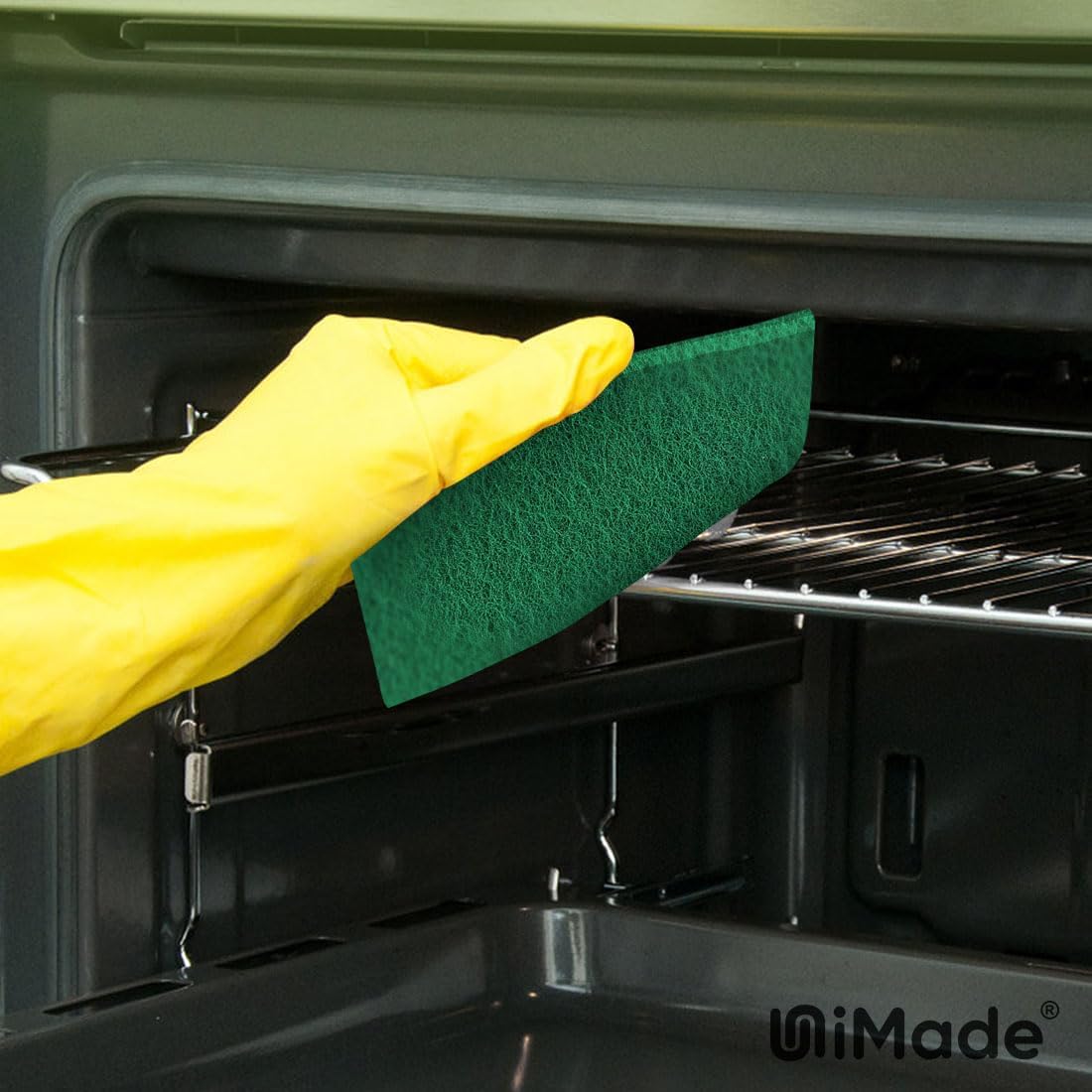 Heavy Duty Scouring Pads, 24Pcs Household Scour Pads for Kitchen, Garage and Outdoors, Reusable Dish Scrubber Pads for Pan and Metal Grill - Green