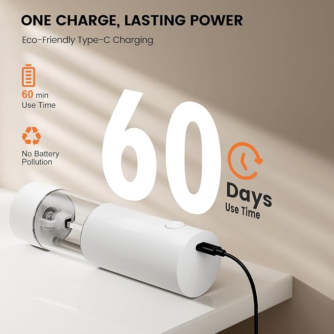 Electric Salt and Pepper Grinder Set - Rechargeable Automatic Salt and Pepper Shakers, Kitchen Appliances with External Adjustable Coarseness, Larger Hopper for Cooking, Home Gifts(2 Pack,White/White)