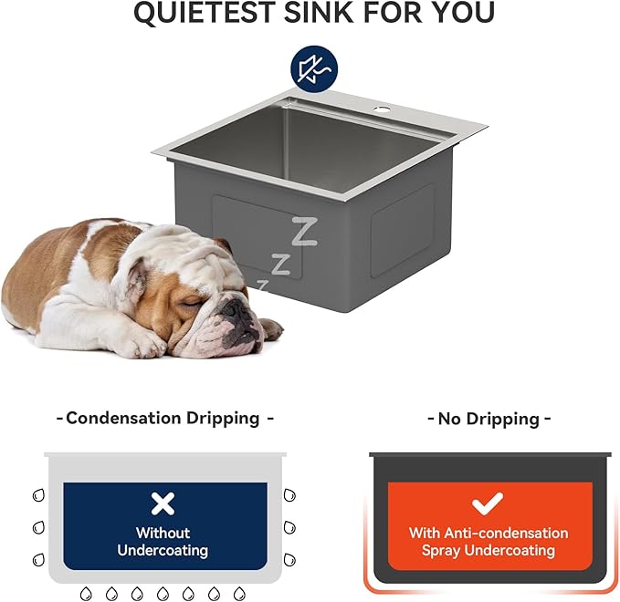 Lordear 18x20 Inch Drop In Topmount Bar Sink - 16 Gauge Stainless Steel Single Bowl Ledge Workstation, for RV/Kitchen/Camper/Wet Bar with Cutting Board