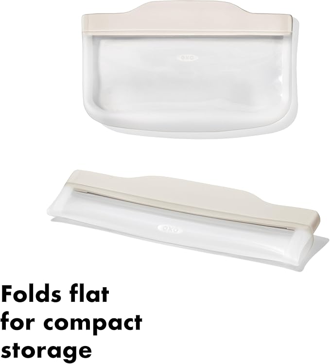 OXO Good Grips Silicone Reusable Bag – Snack Bag (12 oz) - Oat