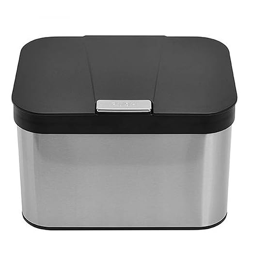 Compost Bin for Countertop, Compost Bucket Indoor Sealed, Food Waste Caddy, 1.13 Gallon Kitchen Compost Container with Lid, Compact and Easy Clean, Black Matte