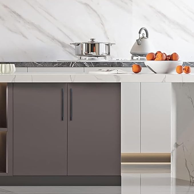 10 Pack 7-1/2 inch(192mm) Matte Black Kitchen Cabinet Handles Knurled Cabinet Pulls Black Drawer Pulls Kitchen Hardware