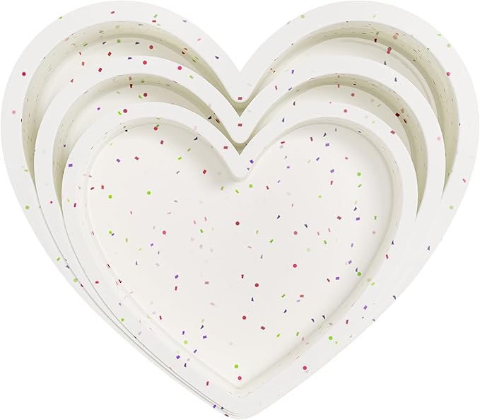 3 Pcs Silicone Heart Shaped Cake Pans 10 Inch 8 Inch 6 Inch Mini Small Large Heart Cake Pan Set Nonstick Silicone Heart Molds for Baking (Cream)