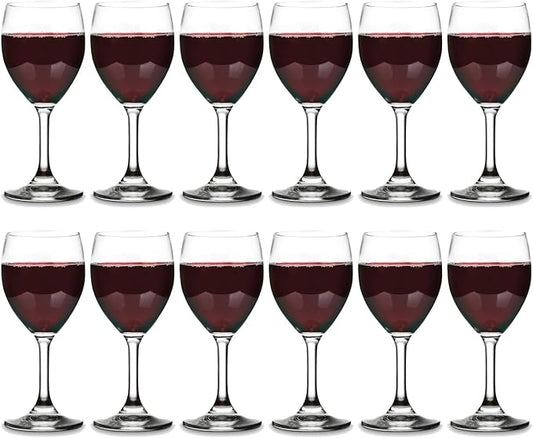 Vikko 11.5 Oz Glass Wine Glasses: Stemmed Wine Glasses for Red and White Wine - Thick and Durable Wine Glasses - Clear Glasses for Wine - Small Wine Glasses with Stem - Red Wine Glasses Set of 12