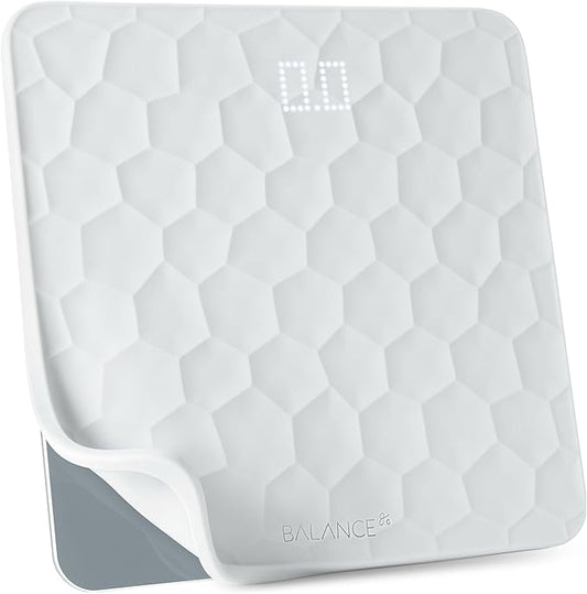Greater Goods Designer Bathroom Scale: Non-Slip Silicone Cover, Hidden LED Display, Spot-On Precision, 400 lb Capacity