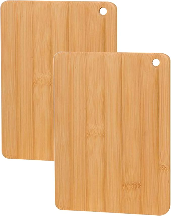 Bamboo Cutting Board Set Durable Wood Cutting Boards for Kitchen with Deep Juice Grooves Ideal Charcuterie Chopping for Meat, Vegetables and Fruits Ideas Kitchen GiftSet(Small Set of 2(M+M)