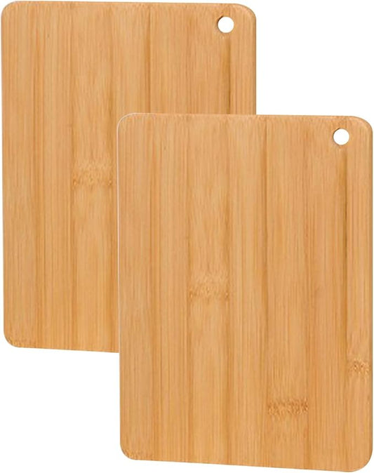 Bamboo Cutting Board Set Durable Wood Cutting Boards for Kitchen with Deep Juice Grooves Ideal Charcuterie Chopping for Meat, Vegetables and Fruits Ideas Kitchen GiftSet(Small Set of 2(M+M)