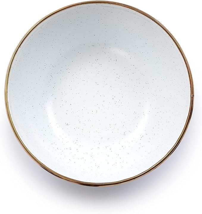 Barebones Enamel Bowl Set - Dish Set of 2 Bowls - Enamelware Set for Camping and Everyday Use (Eggshell)