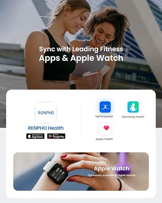 RENPHO Smart Scale for Body Weight, Digital Bathroom Scale BMI Weighing Bluetooth Body Fat Scale, Body Composition Monitor Health Analyzer with Smartphone App