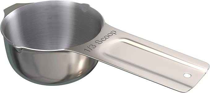 Color Up ⅓ Cup Pet Food Scoop – Stainless Steel Dog Food Scoop Cup – Rust-Resistant, Durable Measuring Scoop for Dogs, Cats, Birds & Rabbits – Ideal for Dry Food & Treats