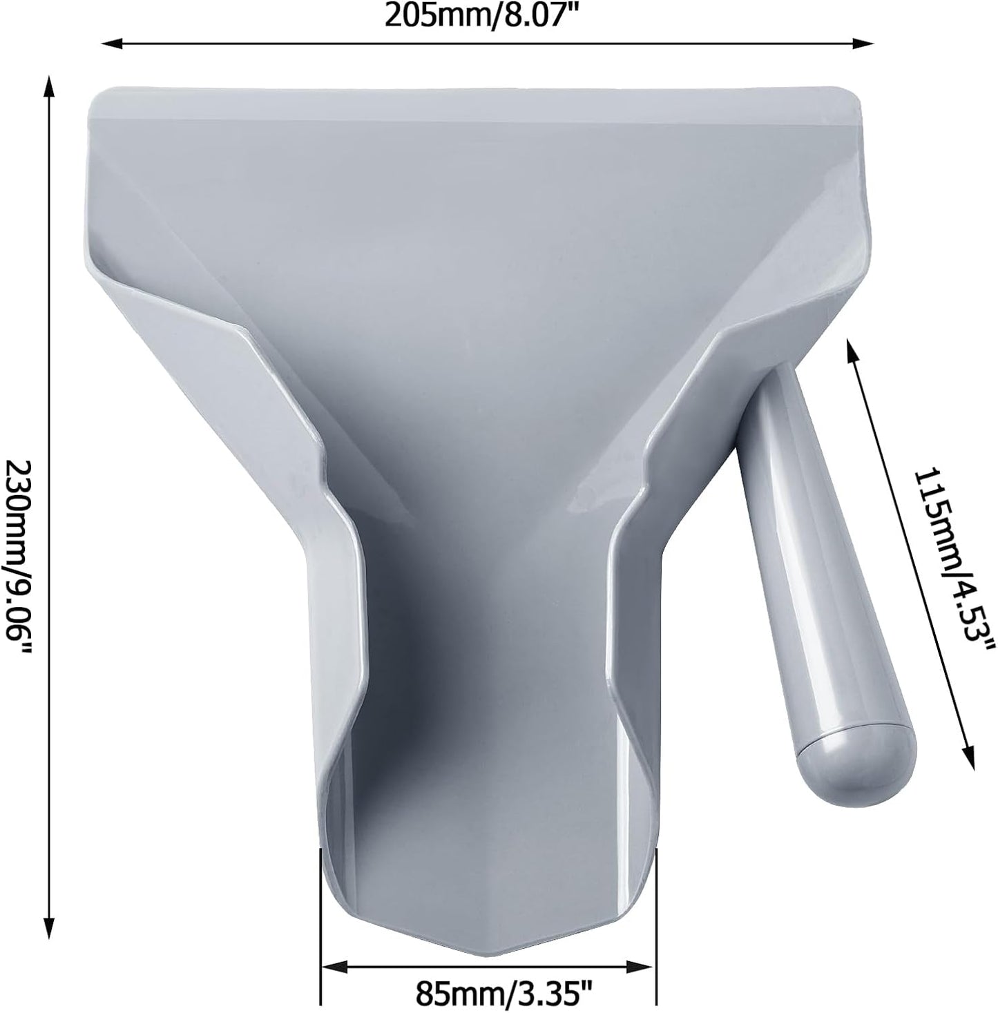 Polycarbonate French Fry Popcorn Scoop, Quick Fill Tool for Food Bags & Boxes, Multipurpose Utility Scooper for Bagger French Fries, Snacks, Desserts, Ice, Dry Goods(Right Handle)