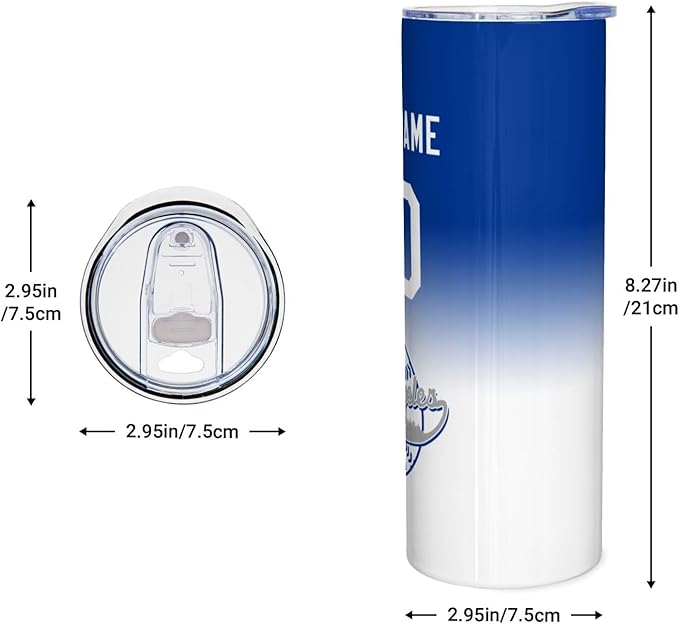 Custom Tumbler Stainless Steel Cup Personalized Baseball Vacuum Insulation Travel Mug Add Your Name Number Fans Gift for Baseball Fans