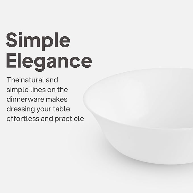 Cello Regal Dinnerware Set of 18 pieces, Service for 6, Chip & Scratch Resistant, Lightweight Round Plates and Bowls Set, Microwave & Dishwasher safe, Opalware Dinner Set, Plain