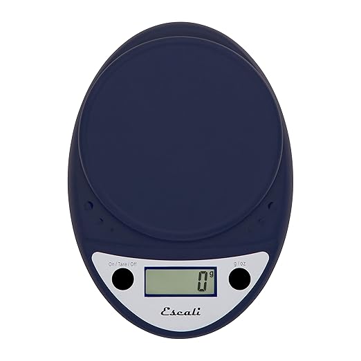 Escali Primo Digital Food Scale Multi-Functional Kitchen Scale and Baking Scale for Precise Weight Measuring and Portion Control, 8.5 x 6 x 1.5 inches, Royal Blue