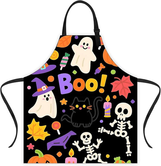 Halloween Apron Home Kitchen Cooking Baking Gardening for Women Men with Pockets waterproof 32x28 inch