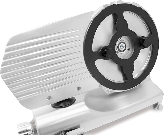 KWS Metal Collection MS-10DT Commercial 320W 10-Inch Meat Slicer Anodized Aluminum Base with Teflon Blade + Blade Removal Tool, Frozen Meat/Cheese/Food Slicer Quiet [ ETL, NSF Certified ]