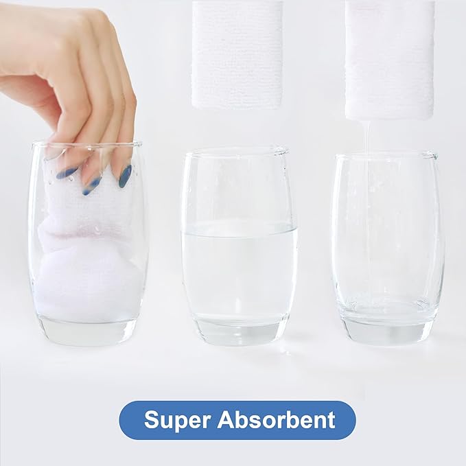 LIVOS 50 Pack Microfiber Cleaning Cloth in Box, Reusable Cleaning Rags, 11.5"x11.5", Edgeless Microfiber Wipes, Lint Free, Absorbent Shop Towels for Kitchen, Car, Glass (White)