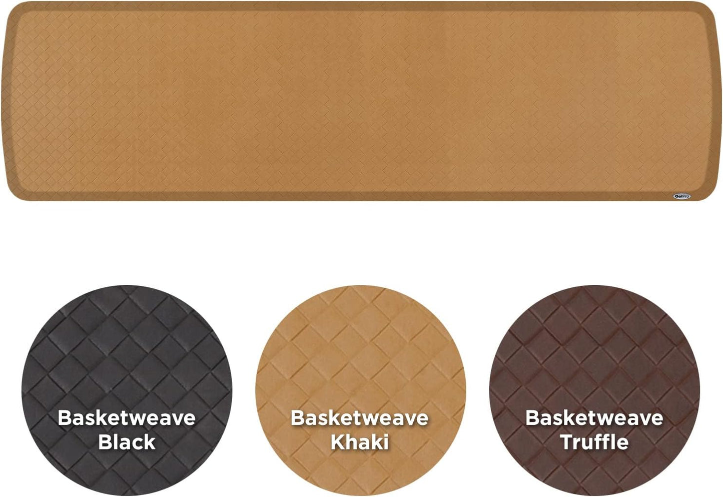 GelPro Elite Premier Gel & Foam Anti-Fatigue Kitchen Floor Comfort Mat, 20" x 72", Basketweave Khaki