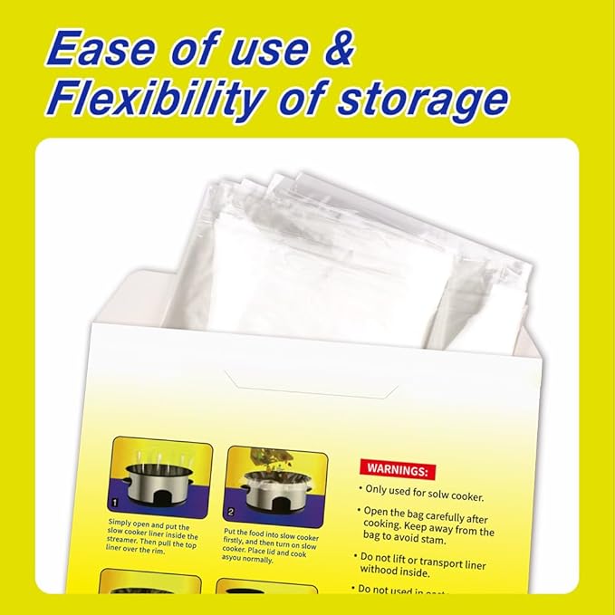 Slow Cooker Liners,1-3 Quart Cooking Bags Small Size 11"x 16", Disposable Slow Cooker Bags Oval For Crock Pot 20PCS