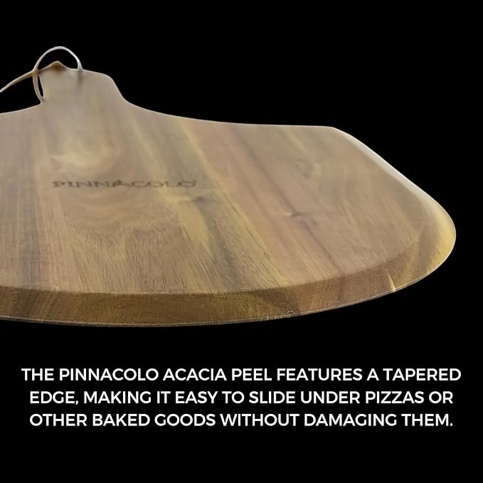 12 Inch Acacia Wooden Pizza Peel - Lightweight and Sturdy, Perfect for Homemade Pizza, Bread, and Pastries (Natural Wood Grain)