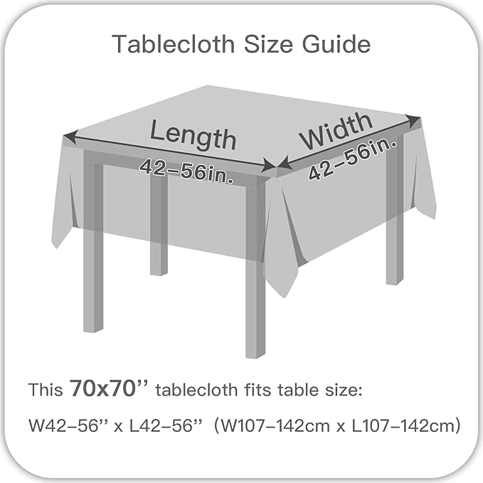 maxmill Square Linen Tablecloth Water Resistance Antiwrinkle Spillproof Stain Proof Fabric Table Cloth, Decorative Fabric Table Cover for Banquet Party Event Holiday Dinner, 70 x 70 Inch, Navy Blue