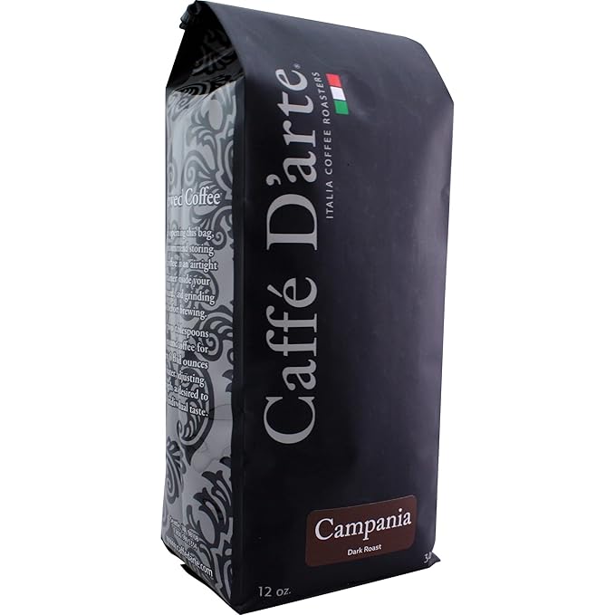 Caffe D'arte Campania Whole Bean Coffee, 12 Ounce