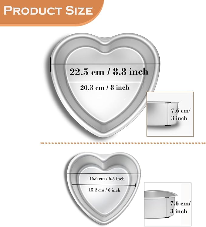 6 3 8 3 heart cake pan, Baking Pan,Anodized Heart Cake Pan, Aluminum Cake Pan, For Valentine s Day Wedding Birthday and Other Occasions Cake.silver