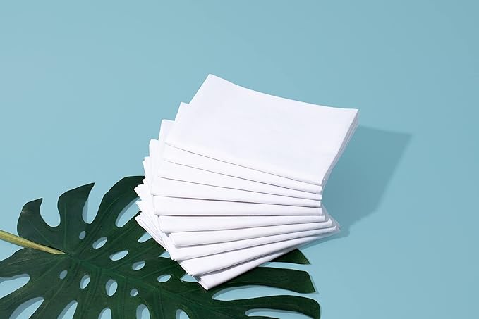 Organic Cotton Tea Towels - Blank Flour Sack Dish Towels - Perfect White Kitchen Towels for Embroidery and Crafts - 27"x27" (White - 5 Pack)