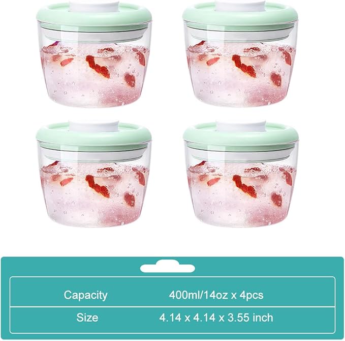 Overnight Oats Containers with Lids,14oz 400ml Set of 4 Meal Prep Container, Airtight Leakproof Reusable Food Storage Containers,Pop-Top Lids Bowl for Leftovers,Glass-like Clarity Tritan Material