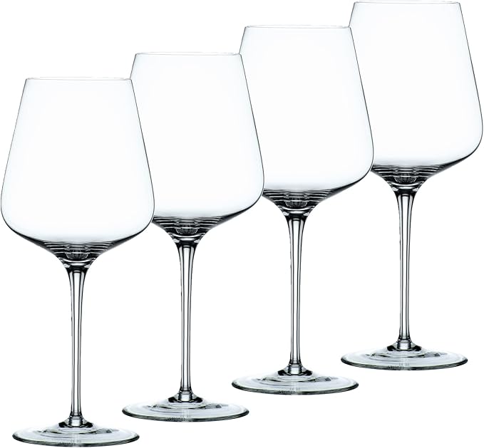 Nachtmann ViNova Collection Red Wine Magnum Glass, Set of 4, 23-Ounces, Bordeaux Wine Glasses, Long Stemmed, Large, Made of Clear Crystal Glass, Dishwasher Safe