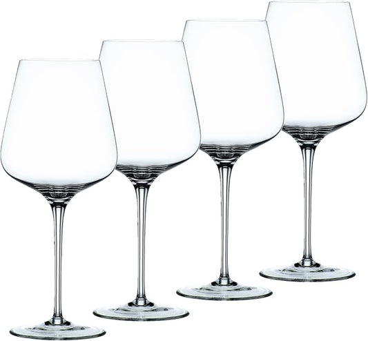Nachtmann ViNova Collection Red Wine Magnum Glass, Set of 4, 23-Ounces, Bordeaux Wine Glasses, Long Stemmed, Large, Made of Clear Crystal Glass, Dishwasher Safe