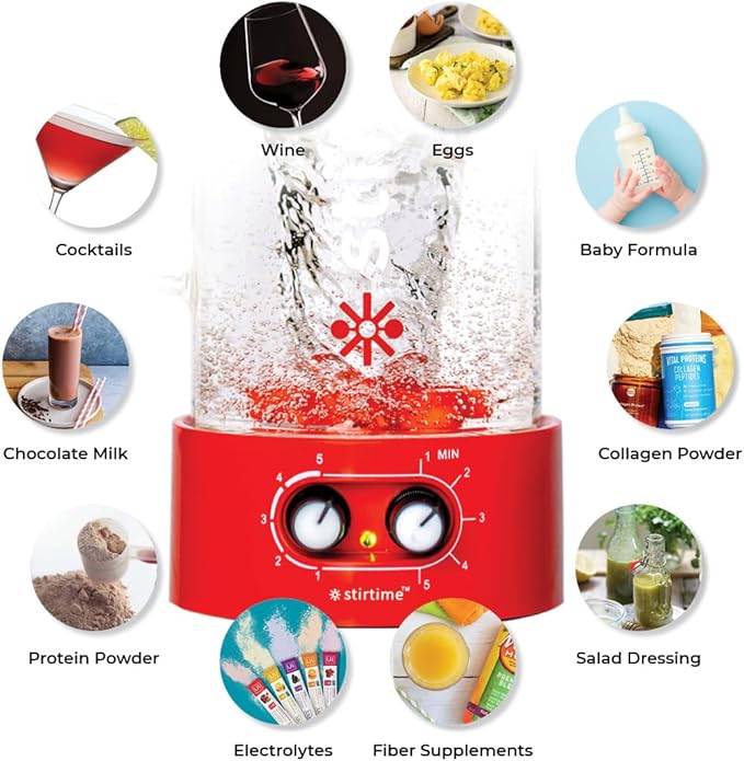 Portable Rechargeable Blender Magnetic Mixer for Protein Powder, Baby Formula, Aerates Wine, Kid Safe, No Sharp Blades, No Air Bubbles or Clumps, 20oz Travel Bottle+16oz Glass Pitcher, USA by Stirtime