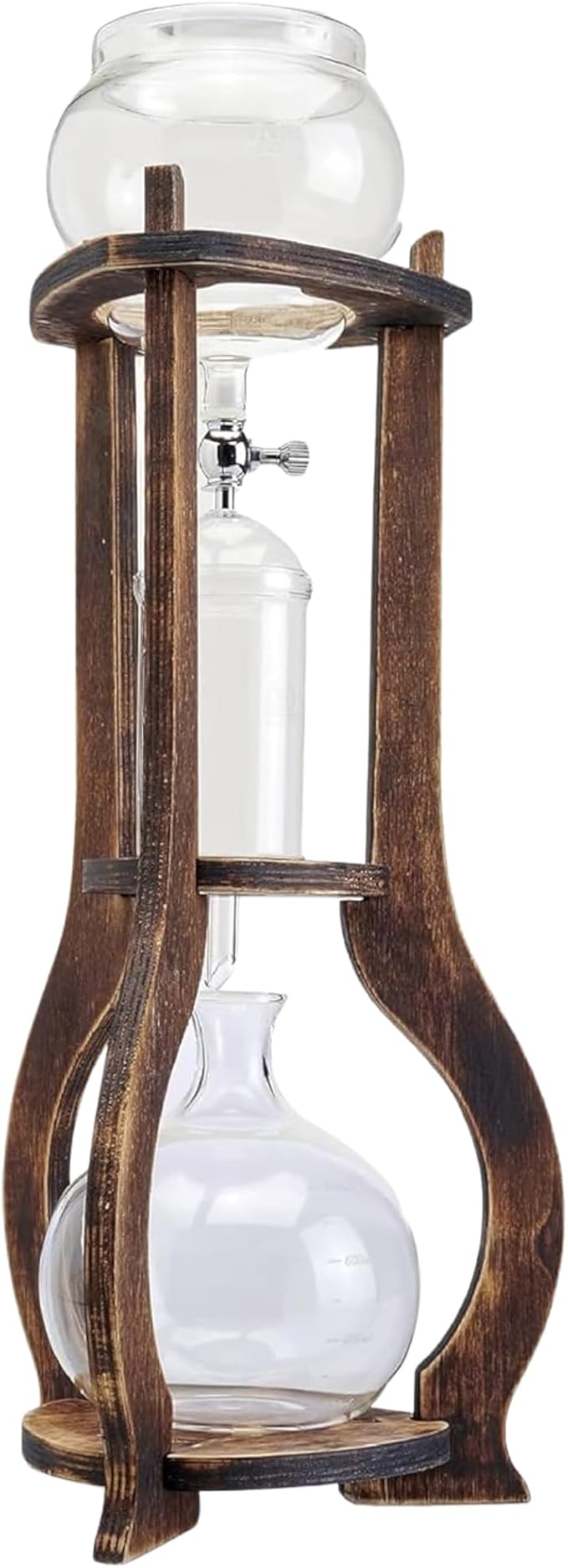 Nispira Iced Coffee Cold Brew Drip Tower Coffee Maker Wooden, 6-8 cup